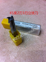 45 ° standard monolithic carbide TUNGSTEN STEEL 2-edge 3-blade aluminum special end mill aluminum knife Φ1-20mm