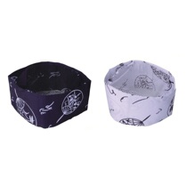 Blue and white fan iron plate burning master Japanese style Japan-ROK cuisine working hat chefs hat