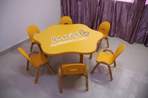 Childrens desks and chairs childrens learning desk table fireproof board Plum Blossom table square table game lifting table and chair