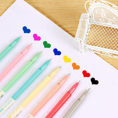 日韩国款文具小清新正品晨光可爱糖果色彩色中性笔记号笔多色水笔_7折