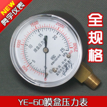 YE-60 micro pressure gauge negative pressure gauge gas meter full gauge range optional 0-25Kpa membrane case pressure gauge