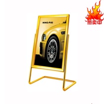 L brand stainless steel indicator Hotel water sign billboard advertising rack Titanium gold vertical welcome sign cue card