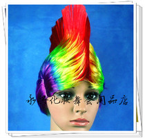 Wholesale masquerade ball bar party performance props wig Chicken crown wig Explosive head Super cool cock wig