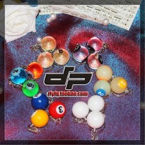 2 billiards ornaments key chains 16 color black 8 luminous crystal mini ball keychain accessories