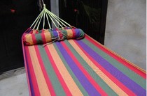 Light outdoor hammock color strip canvas hammock Camping travel supplies Outdoor leisure furniture Picnic