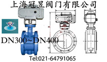 Shanghai Guanyu electric flange butterfly valve D941X-16 DN300 DN350 DN400
