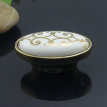German Hongying wardrobe cabinet door ceramic handle gold hook pattern ceramic bronze antique drawer furniture small handle