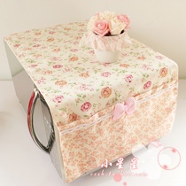 Korean fabric microwave oven cover microwave dust cover pink bow with pocket multi-purpose towel