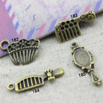 Retro Bronze Accessories Pendant-Dressings Comb Mirrors Handmade DIY Materials Zakka Ornaments