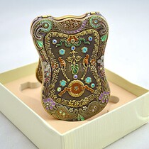 Russia imported Shield Shield double-sided folding hand holding makeup small mirror overseas process