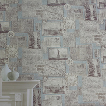 Imported environmental protection paper postcards Liberty poster wallpaper retro American country study wallpaper