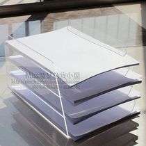 Acrylic transparent desktop storage A4 four-story file rack Folder file holder bank special can be customized