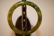 Old Natural South Jade Bracelet Natural Translucent Huangnan Jade Lady Round Bracelet F3