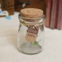 Full 58 glass wooden cork bottle wishing bottle shooting auxiliary props glass pudding bottle shooting photo props