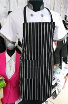 Striped full body apron Chef clothing accessories apron Canvas wear-resistant anti-oil black and white grid apron