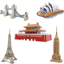 Ruo state three-dimensional ancient building model puzzle diy wooden assembly model childrens assembly educational toys