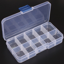 Small 10 compartment transparent PP plastic storage box jewelry element earrings stud jewelry box storage mini portable compartment