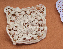 Manual DIY clothing accessories day single lace embroidery beige cotton thread daisy embroidered pocket cloth patch