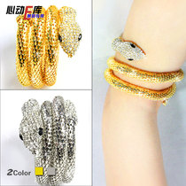 Yiwu factory price) High-end Indian belly dance accessories) New gold and silver snake spirit snake dance bracelet arm ring arm chain