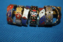 80s export old cloisonne Bogu auspicious pattern 7-color ring Set 7 prices