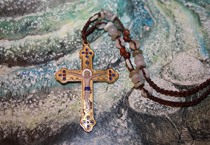 70-80 s old cloisonne cross chain drop single price