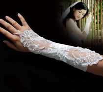 Wedding dress glove No finger gloves embroidered upscale wedding gown gloves