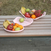 PP plastic pink plastic size fruit basin creative fruit basket fruit basket hollow fruit and vegetables