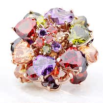 AAA grade zircon Mona Lisa European and American luxury color crystal Zircon index finger ring female Oli