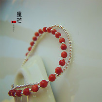 Sterling silver Korean bracelet double-layer custom 99-foot silver golden stone lucky bracelet girls jewelry gift anklet