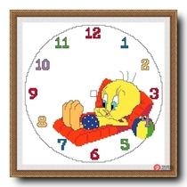 Precise printed DMC cross stitch kit * small chicken seaside clock face (ZB0070)