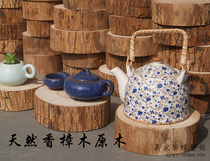 Natural camphor wood teapot pad coaster stone base handicraft jewelry display stand flower pot holder