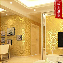 Golden 3D European-style wallpaper KTV bar Internet cafe restaurant Hotel health club simple reflective gold foil wallpaper