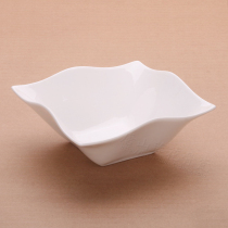 Waves 6 Inch Square Bowl 12cm Squared Bowl Pure White Bone China Porcelain Transparent Profiled Bone Porcelain Soup Bowl Dish Bowl