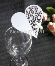 Exquisite personalized wedding supplies Red wine glass decoration card seat card love DIY bookmark card 12 pieces