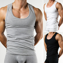 SEOBEAN Hibin Round Collar Men Vest Pure Cotton Vest Sweatshirt Sports Home Fitness Breathable Vest