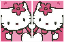 Cross stitch electronic drawing 2798 KITTY card sleeve figure 92W * 60H7 color XSD source file