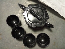 Natural jade teapot tea set ink green jade teapot wine pot purifying water quality jade Kung Fu cup jade pendulum gift giving gift