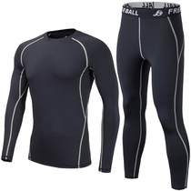 Winter mens PRO sports tight fitness suit set Quick-drying compression running training long-sleeved trousers sports suit