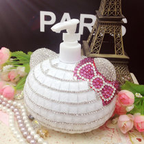 Handmade sticky diamond bow cute cat DIY stick diamond shower gel bottle DIY shower gel bottle