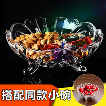 Glass transparent multi-layer crystal fruit plate European wedding plate melon fruit plate cake plate tray snack plate candy plate