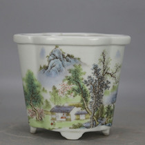 Retro style optional Begonia special-shaped small flowerpot ceramic calamus pot multi-meat micro bonsai antique characteristic pot