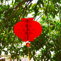 Red Lantern Plastic Waterproof Oil Paper Lantern New Year Outdoor Indoor Festive Opening Tree Hanging Chinese Style