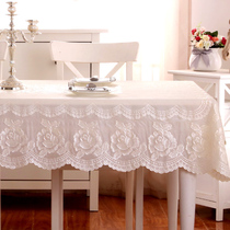 Rose tablecloth PVC fabric Waterproof and oil-proof high temperature hot stamping European coffee table Plastic mat Table mat