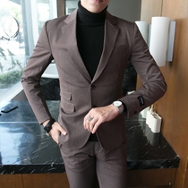 Korean version of British style slim-free mens small suit youth business leisure professional formal suit suit suit men