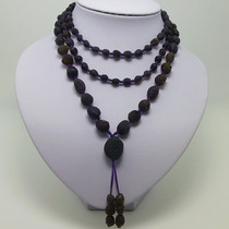 Fengling stone Gobi strange stone Violet Hami fruit raisin agate raw stone necklace from the desert style