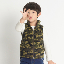 Autumn new children shake-up Machia boys catch velvet camouflate waistcoat vest girl camscapa baby autumn and winter