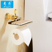 All-copper tissue rack bathroom toilet roll holder toilet paper holder European roll paper tube creative Jade