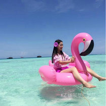 Environmental protection thickened adult water inflatable flamingo floating row Rose gold pink swan flamingo mount swimming ring