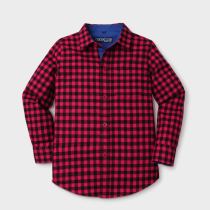 New boy plaid shirt in spring and autumn 2022 Girls grinding red grid long-sleeved shirts Adolescent recreational cotton shirt