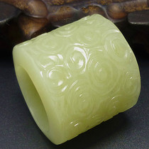 Jade Jian oil and delicate Xinjiang Hetian Jade boutique cloud pattern finger jade quality good bag and field